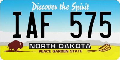 ND license plate IAF575
