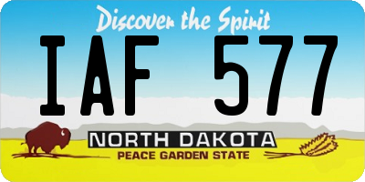 ND license plate IAF577