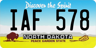 ND license plate IAF578