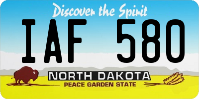 ND license plate IAF580