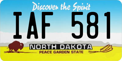 ND license plate IAF581
