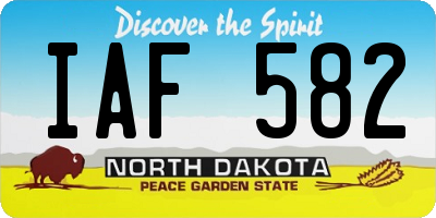ND license plate IAF582