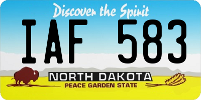 ND license plate IAF583