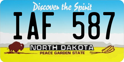 ND license plate IAF587