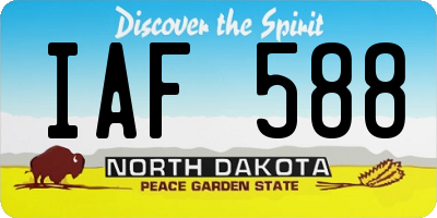 ND license plate IAF588