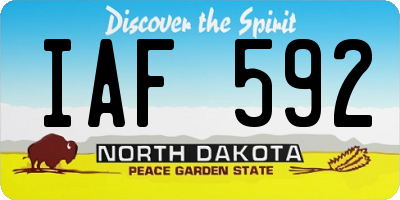 ND license plate IAF592