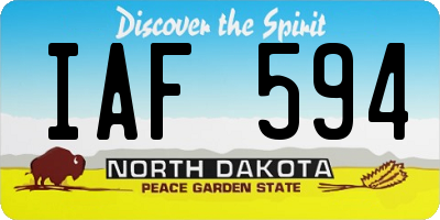 ND license plate IAF594
