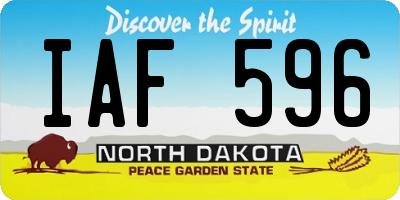 ND license plate IAF596
