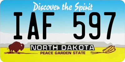 ND license plate IAF597