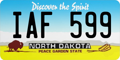 ND license plate IAF599