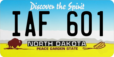 ND license plate IAF601