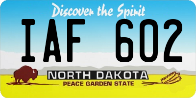 ND license plate IAF602