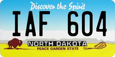 ND license plate IAF604