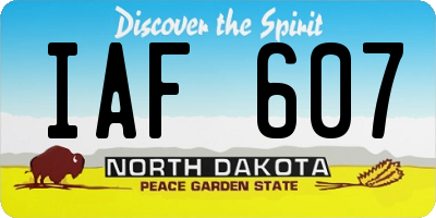 ND license plate IAF607