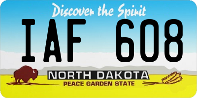 ND license plate IAF608