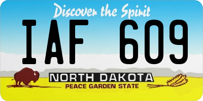 ND license plate IAF609