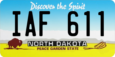 ND license plate IAF611