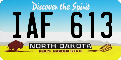 ND license plate IAF613