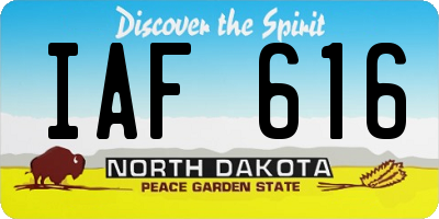ND license plate IAF616