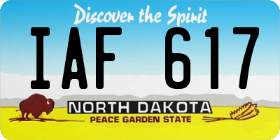 ND license plate IAF617