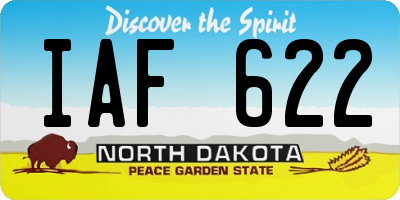 ND license plate IAF622