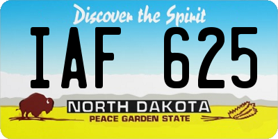 ND license plate IAF625