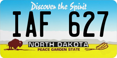 ND license plate IAF627