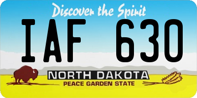 ND license plate IAF630