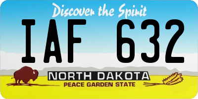 ND license plate IAF632