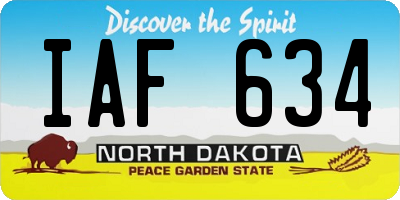 ND license plate IAF634