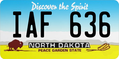 ND license plate IAF636