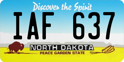 ND license plate IAF637