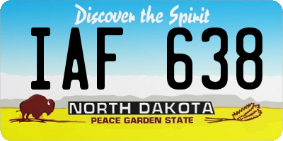 ND license plate IAF638