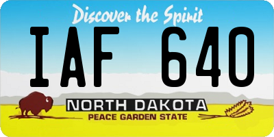 ND license plate IAF640