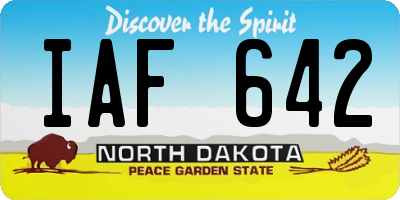 ND license plate IAF642