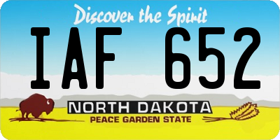 ND license plate IAF652