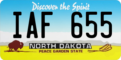 ND license plate IAF655