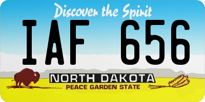 ND license plate IAF656