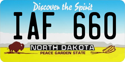 ND license plate IAF660
