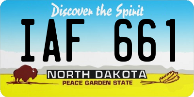 ND license plate IAF661
