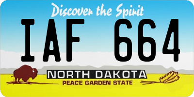 ND license plate IAF664