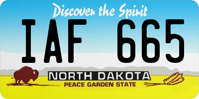 ND license plate IAF665