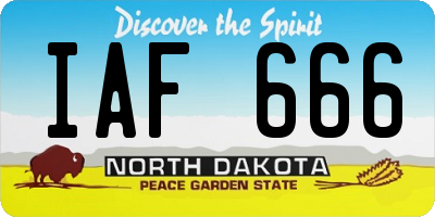 ND license plate IAF666