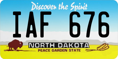 ND license plate IAF676