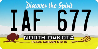 ND license plate IAF677