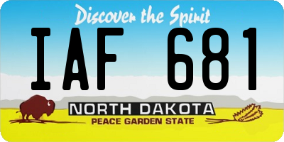 ND license plate IAF681