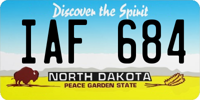 ND license plate IAF684
