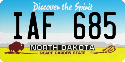 ND license plate IAF685