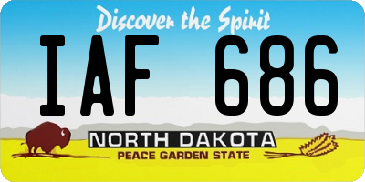 ND license plate IAF686