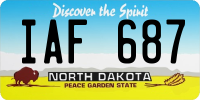 ND license plate IAF687